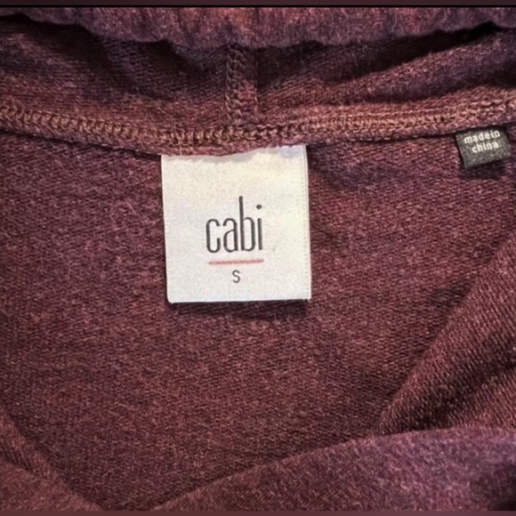 Cabi Hype burgundy red drawstring soft tunic hoodie sweatshirt womens size Small - Picture 5 of 8
